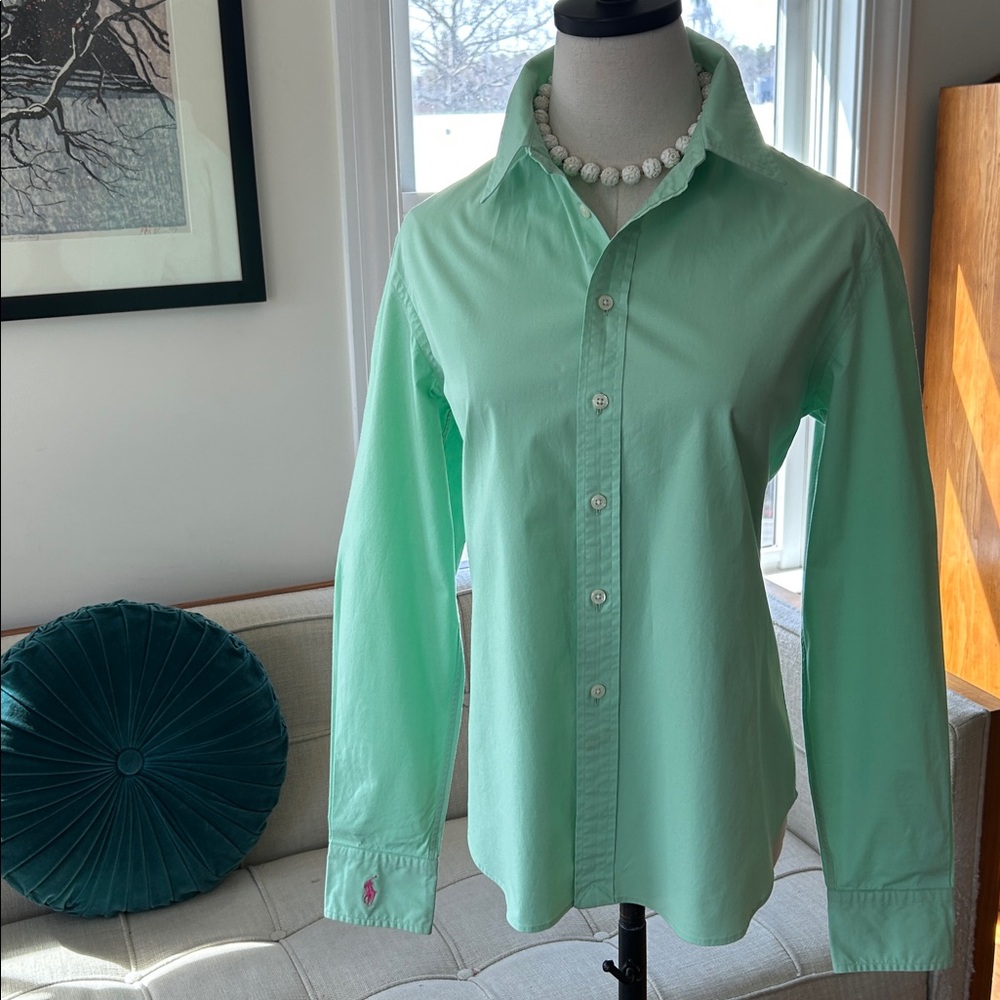 Ralph Lauren Cotton Button Down in Pistachio